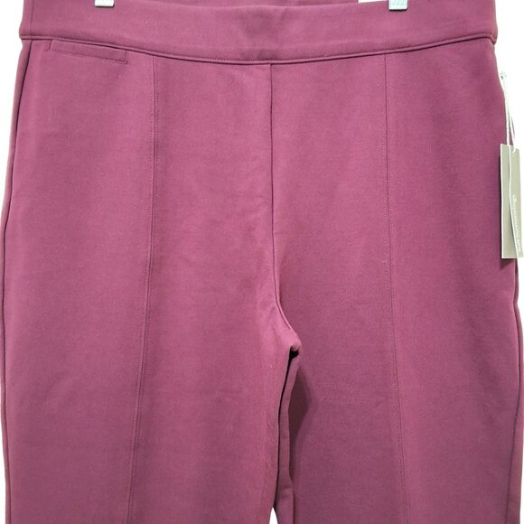 Soft Surroundings Ponte Slim Ankle Pants Women’s Sz 10 Purple Wine Casual Office - Picture 2 of 10